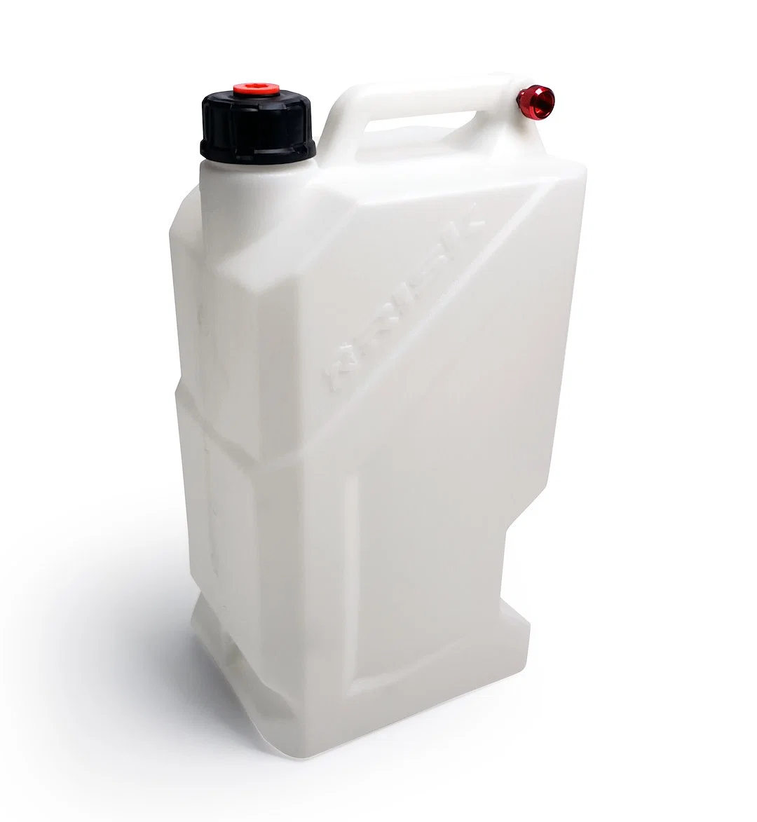 00389 – STKR CONCEPT Liquid Storage Container, White 5 Gallon Free Standing Thick-Walled HDPE Plastic 3 Handle Design...